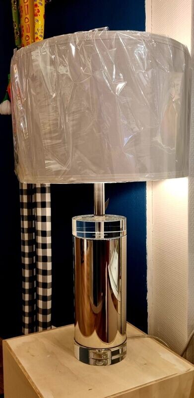 LAMPE BELL  - CHROME CRISTAL  -  H70CM