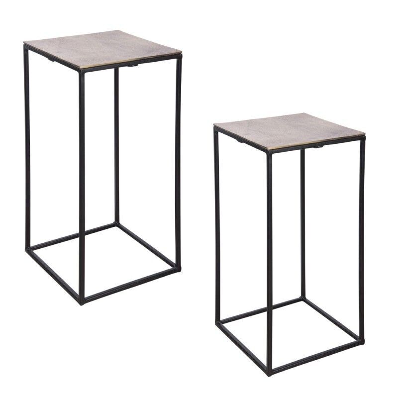 DUO SELLETTES CARREES METAL OR