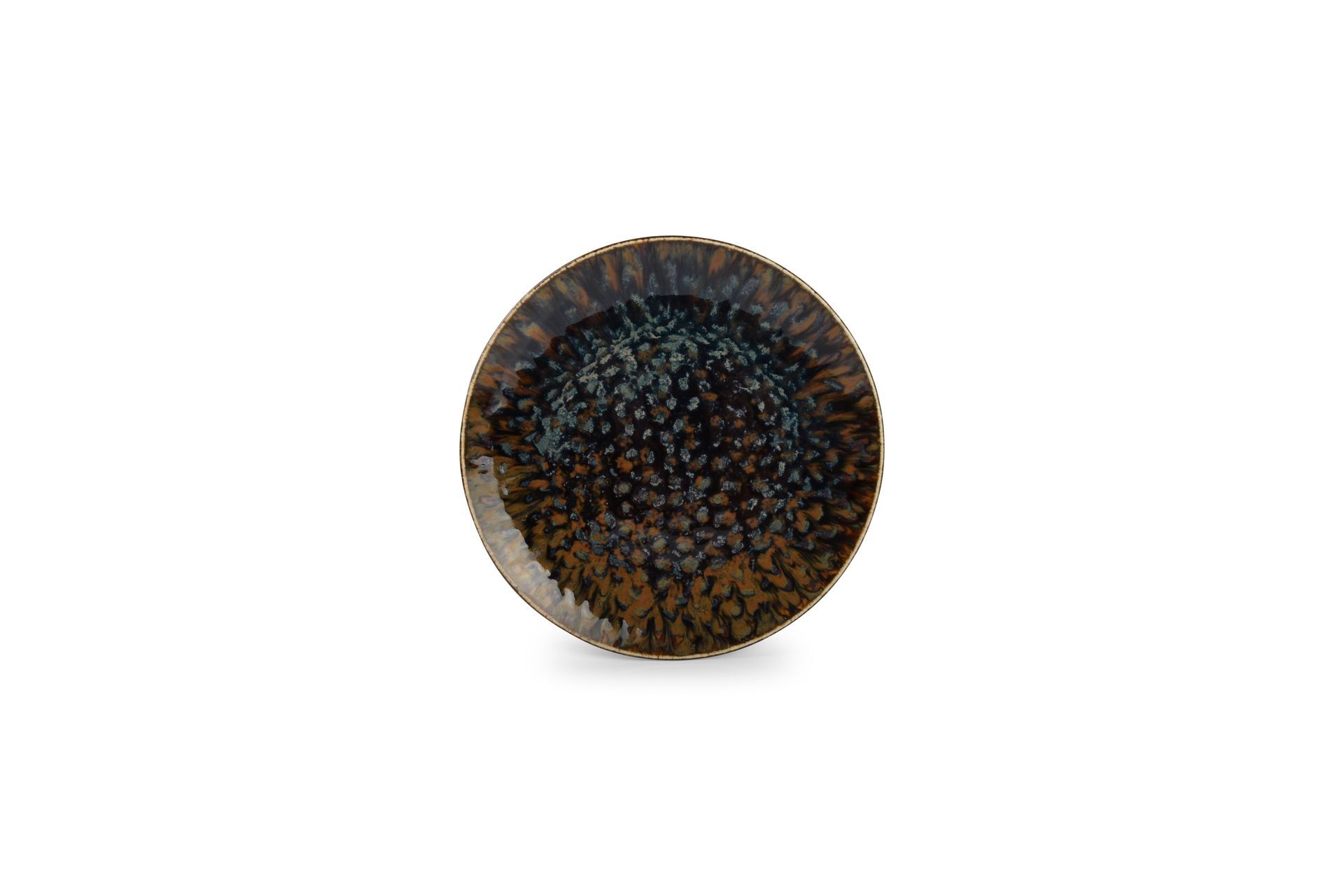 LES 6 ASSIETTES PLATES 27 cm  BRUN BLEU -  RESTO - BONBISTRO