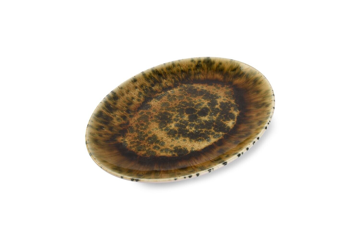 PLAT A SERVIR 36x26cm  VERT BRUN -  RESTO - BONBISTRO
