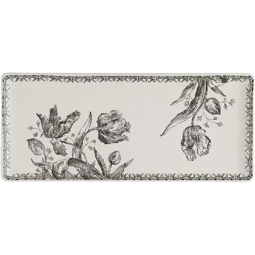 PLAT À CAKE - TULIPES NOIRES - 36 X 15,5 CM-GIEN