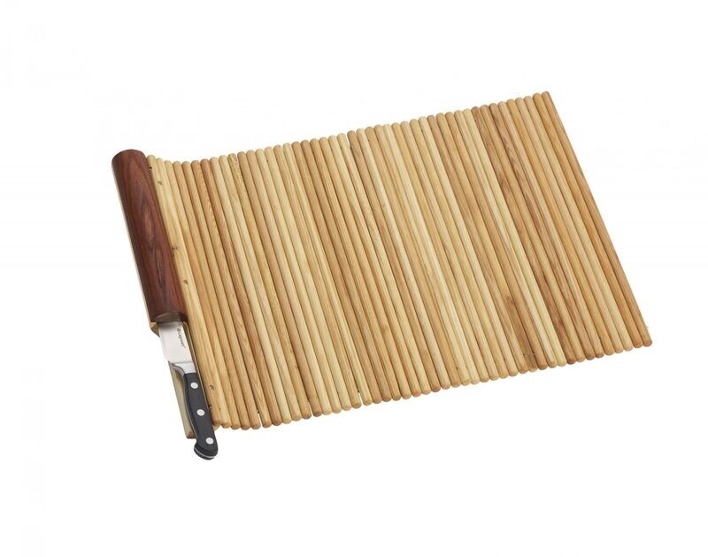 GUALTIERO - PLANCHE A DECOUPER  PORTABLE / ENROULABLE POUR PIQUE NIQUE EN FRENE MASSIF 48cm x 34cm - LEGNOART