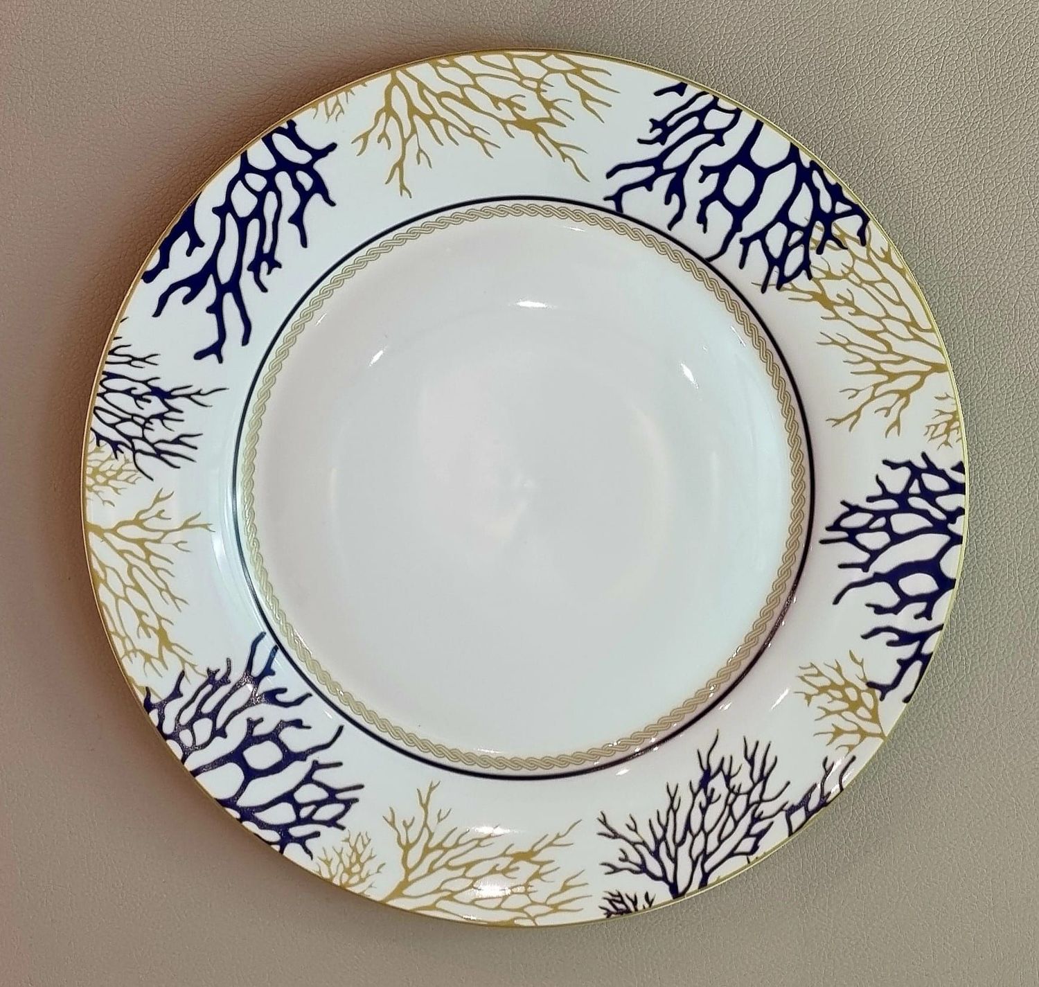 Lot De 6 Assiettes Plates Porcelaine Blanche - Motif Grains De Riz - 27,5 Cm