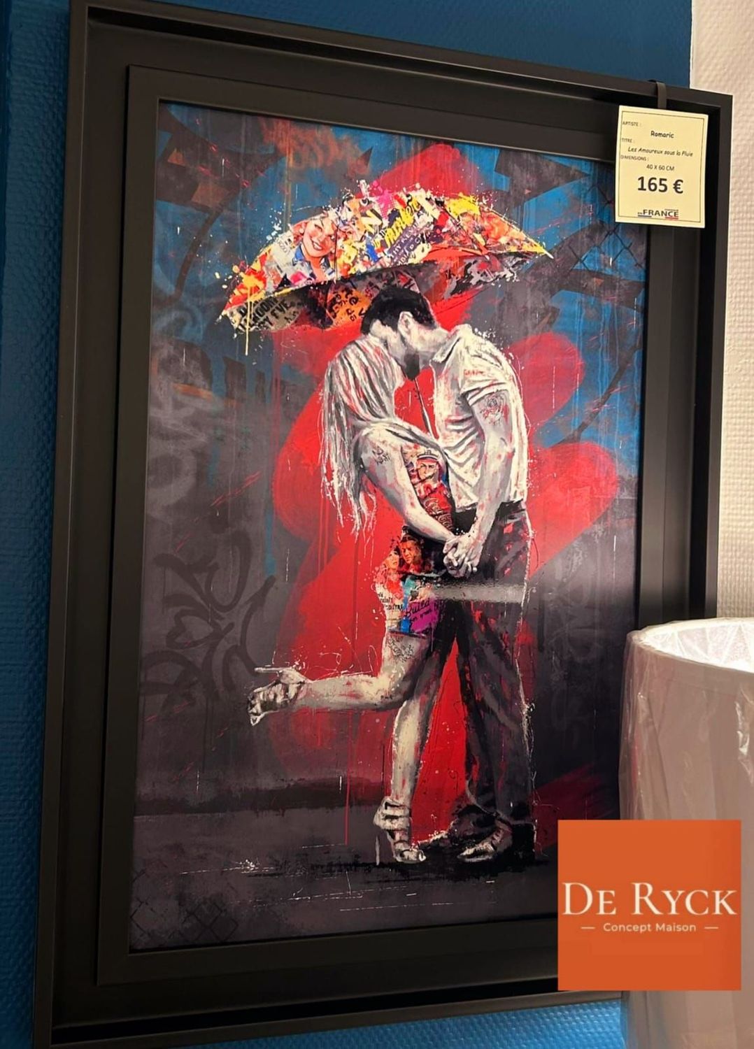 Tableaux Les amoureux sous le parapluie   - Romaric - 40x60 cm