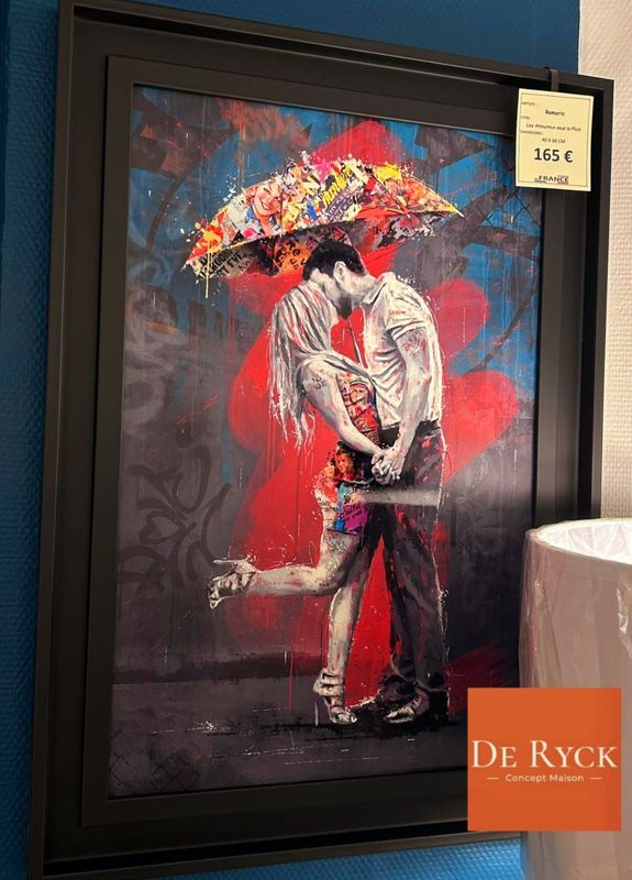 Tableaux Les amoureux sous le parapluie   - Romaric - 40x60 cm