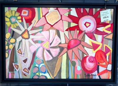 Tableau Fleurs années 60 - Martine Gonnin - 60 x 90 cm