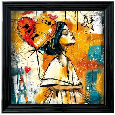 TABLEAU AMOUR LIBRE 80 X 80 CM