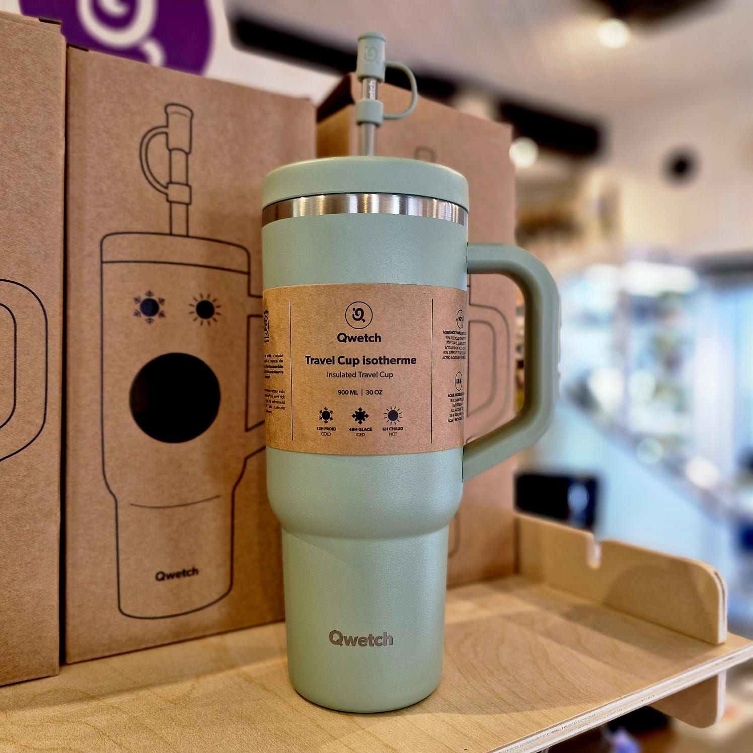 Travel Cup isotherme avec paille - Qwetch