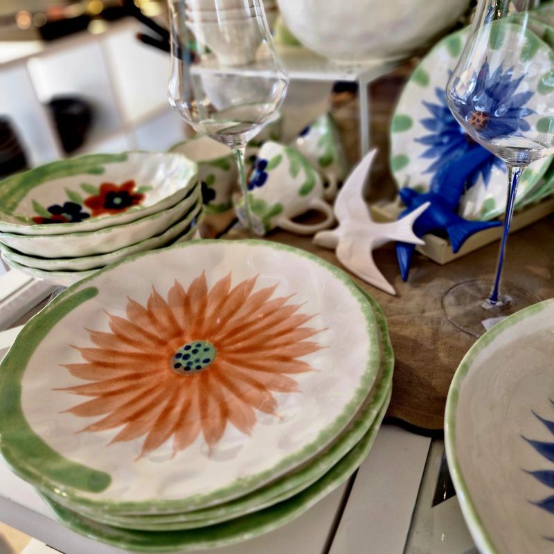 Les 4 Assiettes  plates  27,5 cm - Collection Fleur - Salt & Pepper