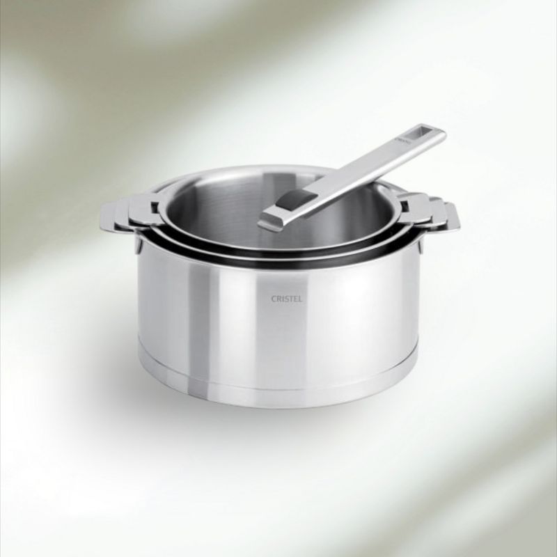 STRATE -SÉRIE DE 3 CASSEROLES + 1 POIGNÉE AMOVIBLE ZÉNITH - CRISTEL - STRATE -SÉRIE DE 3 CASSEROLES + 1 POIGNÉE AMOVIBLE ZÉNITH - CRISTEL -