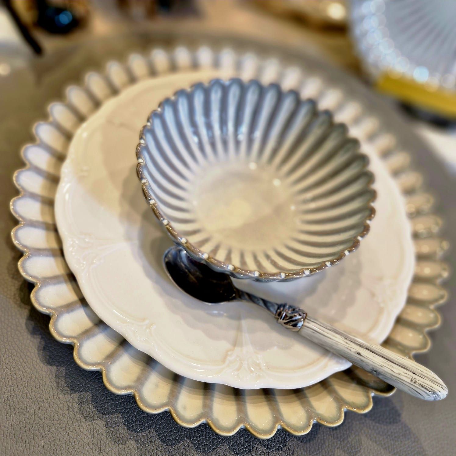 Assiette Dessert - White Lotus – Salt & Pepper –  Lot de 4