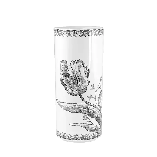 VASE DROIT MOYEN - TULIPES NOIRES - ∅ 8,8 CM. H 19,8 CM -GIEN