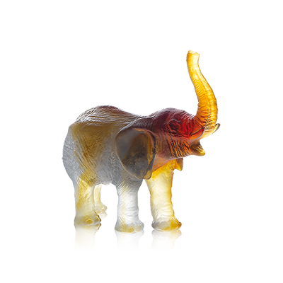 Eléphant vert ambre PM de Jean-François Leroy - Daum