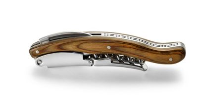 NEBBIOLO - TIRE BOUCHON ACIER BRILLANT MANCHE BOIS NATUREL 14 cm  - LEGNOART