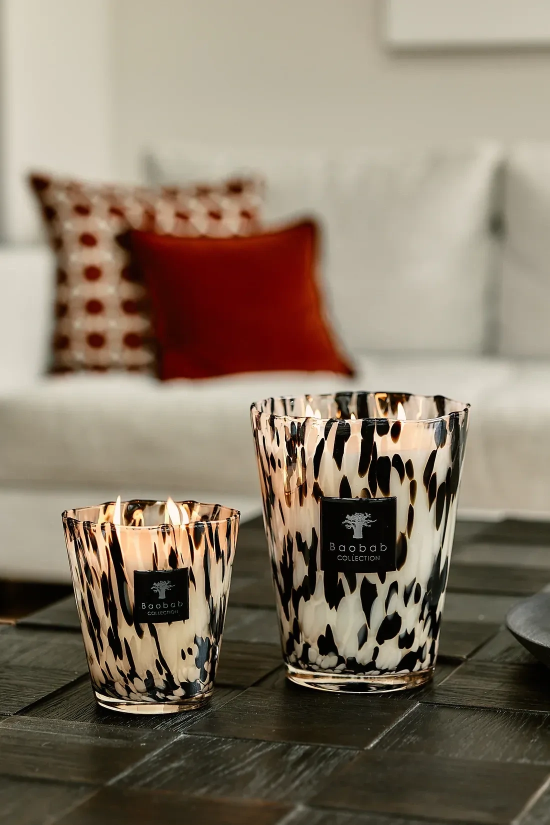 BOUGIE BLACK PEARLS 16 cm - BAOBAB COLLECTION - Gingembre-Pamplemousse-Rose