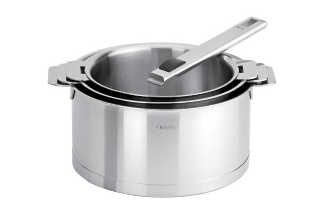 STRATE -SÉRIE DE 3 CASSEROLES + 1 POIGNÉE AMOVIBLE ZÉNITH - CRISTEL -