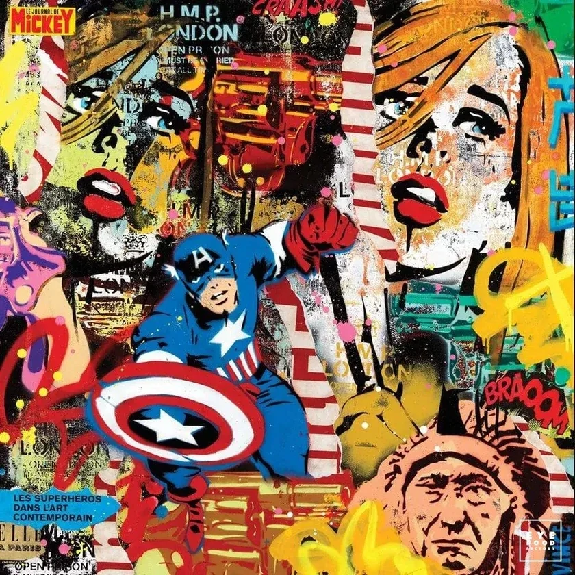 Tableau JOURNAL DE MICKEY - VINCENT RICHEUX - 100 x 100 cm Tableau JOURNAL DE MICKEY - VINCENT RICHEUX - 100 x 100 cm