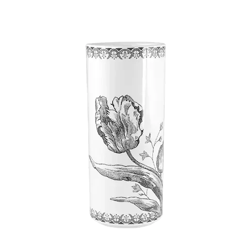 VASE DROIT MOYEN - TULIPES NOIRES - ∅ 8,8 CM. H 19,8 CM -GIEN