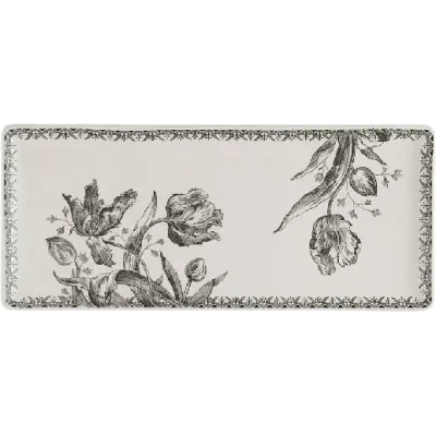 PLAT À CAKE - TULIPES NOIRES - 36 X 15,5 CM-GIEN PLAT À CAKE - TULIPES NOIRES - 36 X 15,5 CM-GIEN