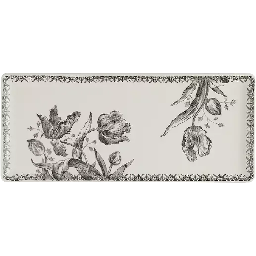 PLAT À CAKE - TULIPES NOIRES - 36 X 15,5 CM-GIEN