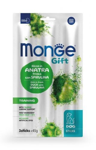 Monge Gift Training Sticks mit Ente & Spirulina 45g