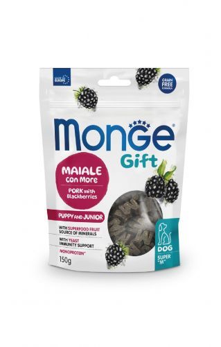 Monge Gift Puppy & Junior Schwein mit Blaubeeren Super „M“