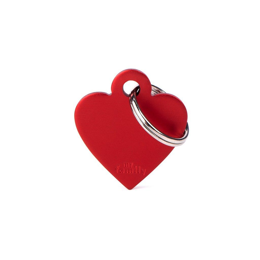 Basic kleines rotes Herz Plakette aus Aluminium
