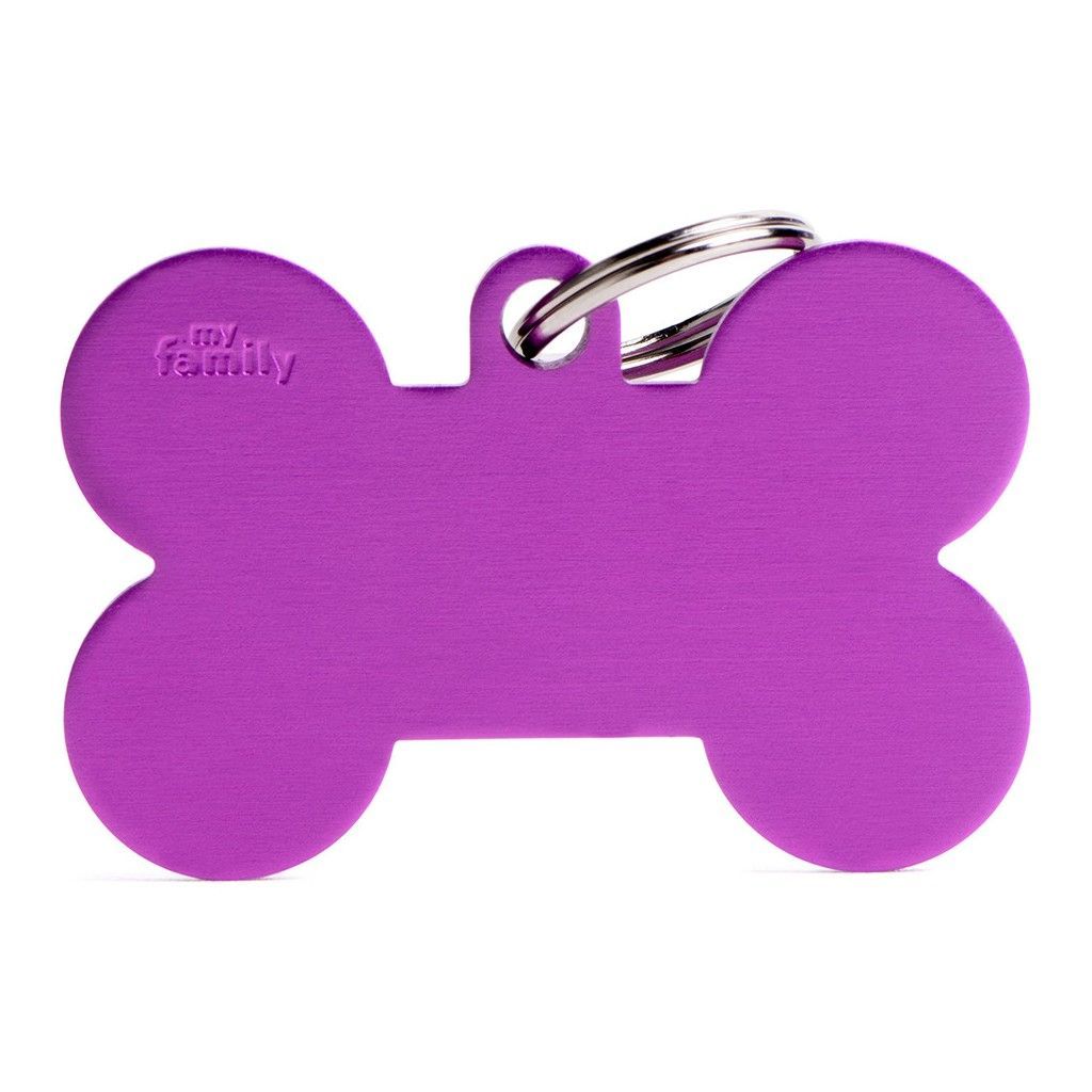 Basic XL lila Knochen Plakette aus Aluminium