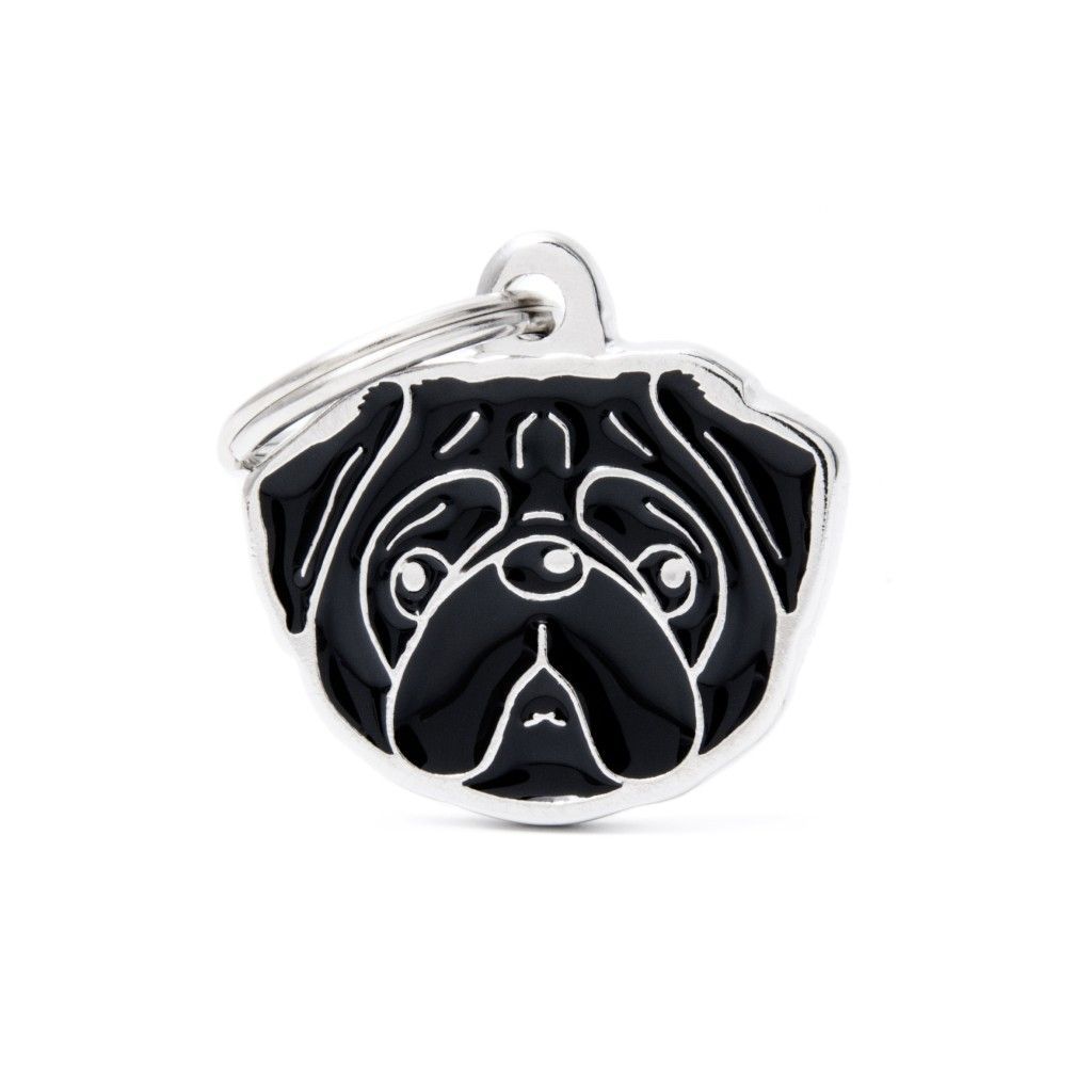Friends schwarzer Mops Plakette