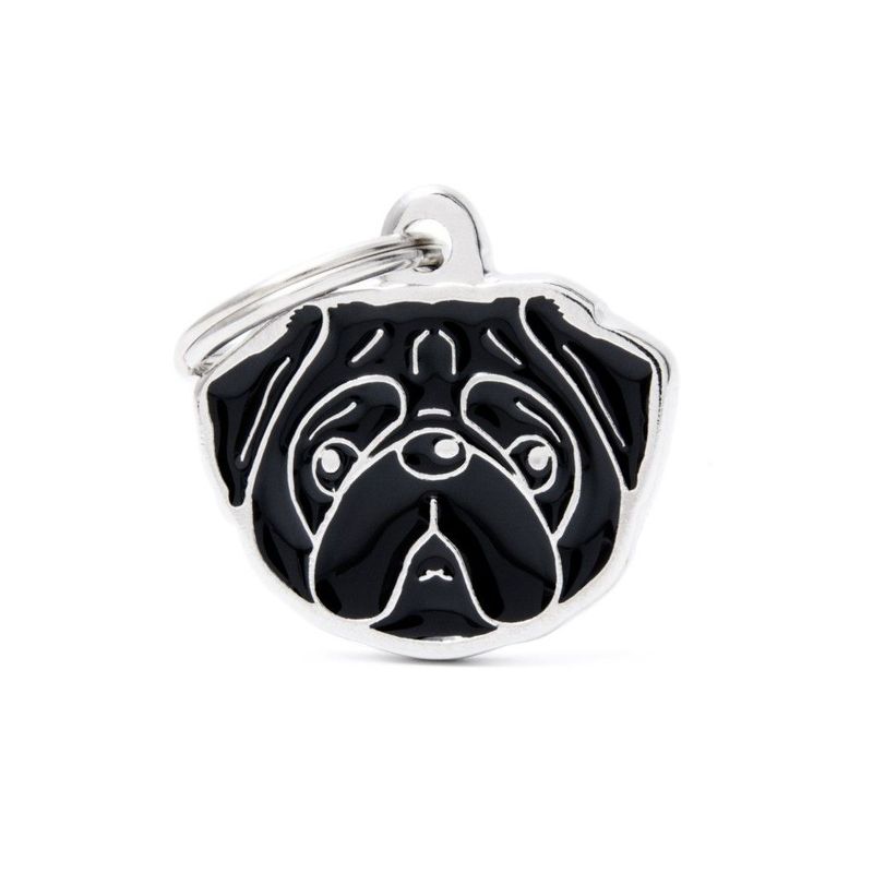 Friends schwarzer Mops Plakette