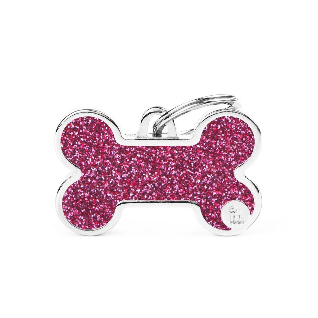 Shine großer Knochen Plakette Glitter rosa
