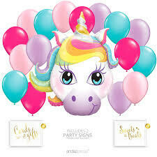 Floating Unicorn balloons