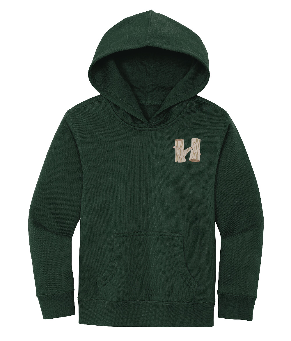 Green Hooded Fleece Youth Sweatshirt
