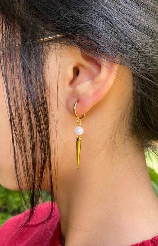 Pearl Spike Earrings