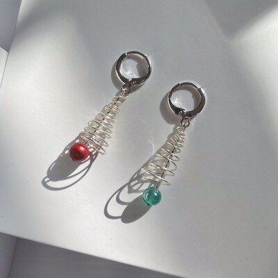 Spiral Christmas Tree Earrings