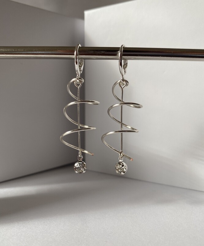 Silver Spiral Earrings