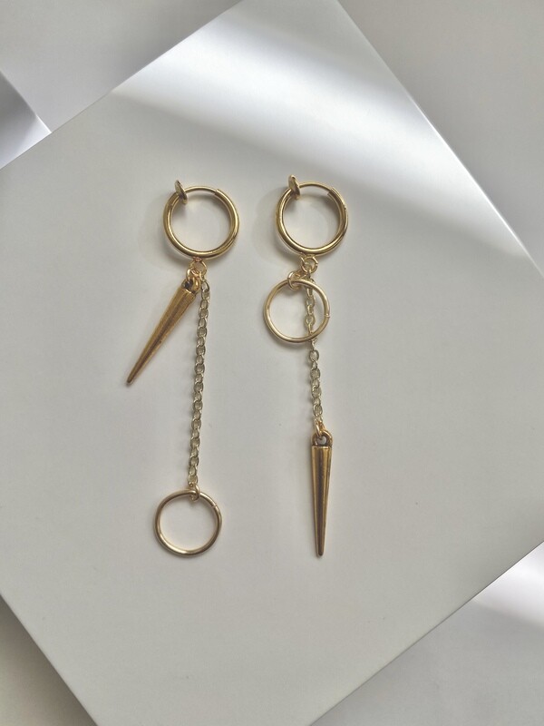 Spike and Hoop Drop Earrings