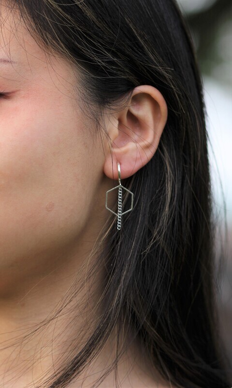 Minimalist Hexagon Earrings