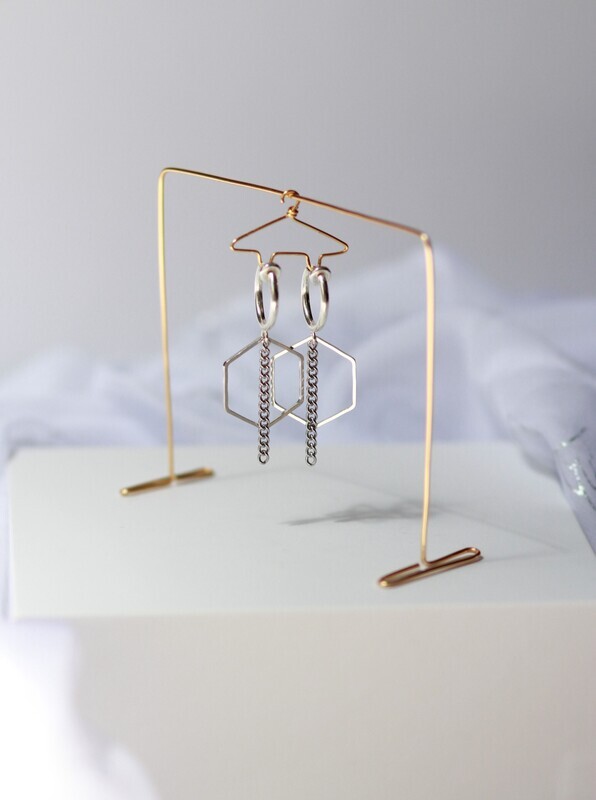 Minimalist Hexagon Earrings