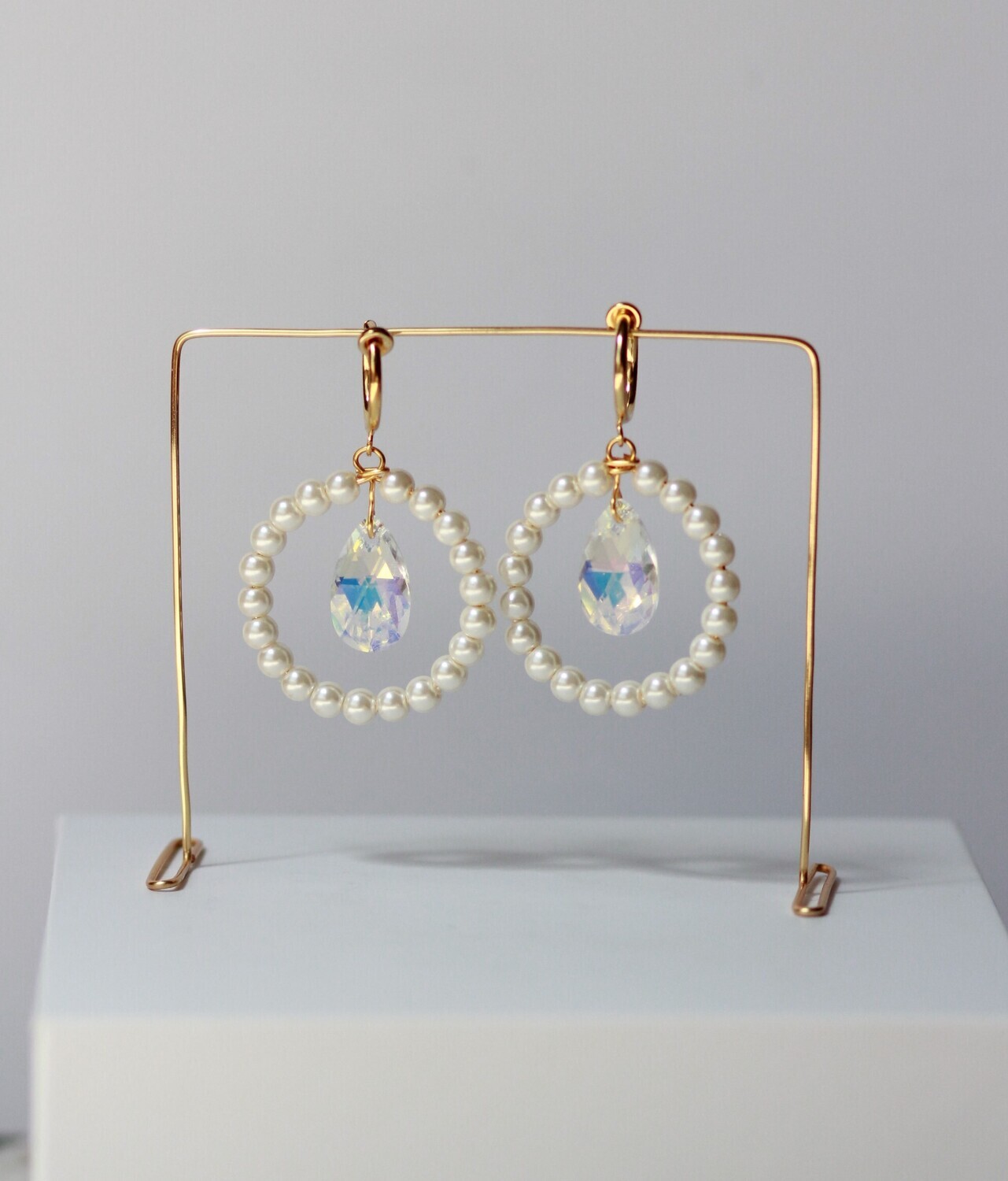 Pearl Swarovski Crystal Earrings