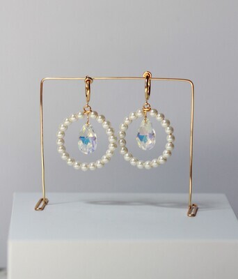 Pearl Swarovski Crystal Earrings