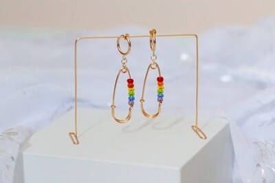 Pride Safety Pin Earrings