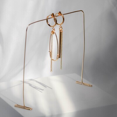 Asymmetrical Safety Pin Earrings