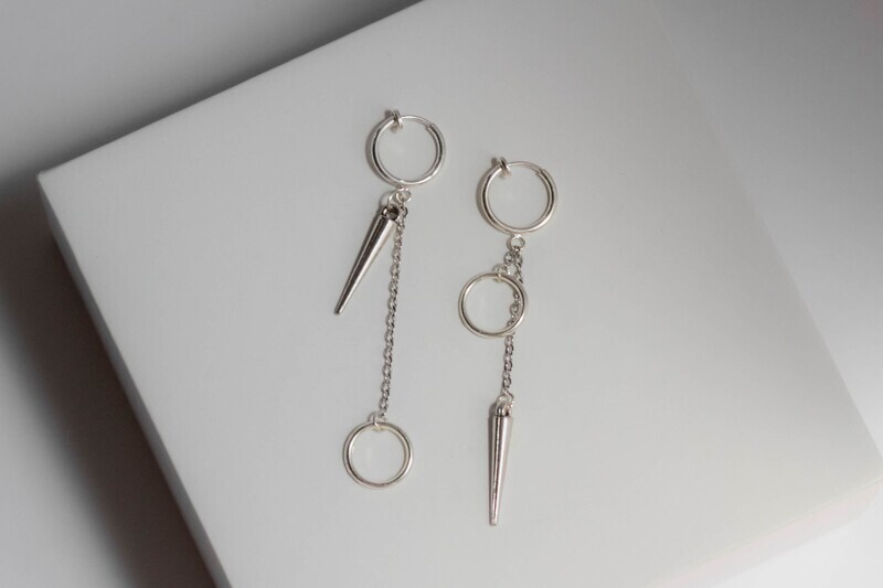 Spike and Hoop Drop Earrings