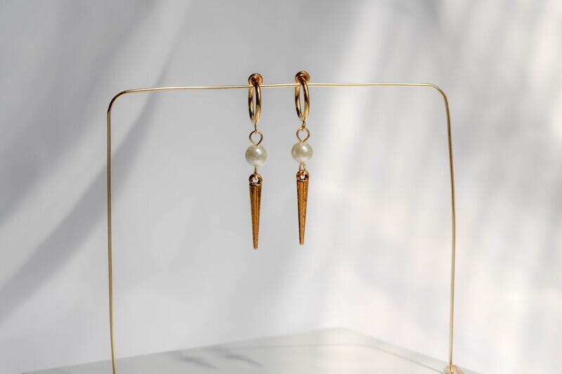 Pearl Spike Earrings
