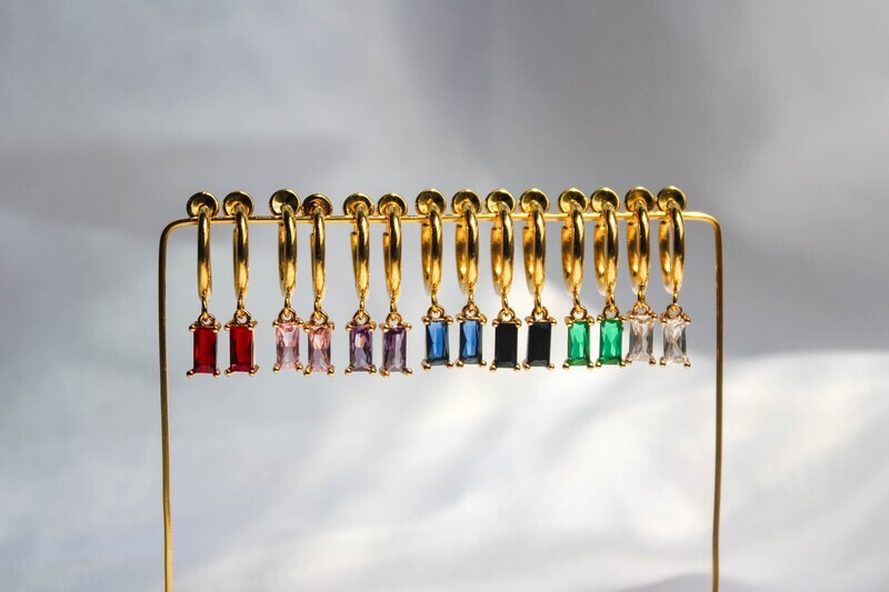 Mini Baguette Pave Earrings