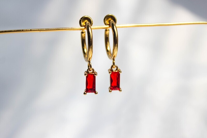 Mini Baguette Pave Earrings