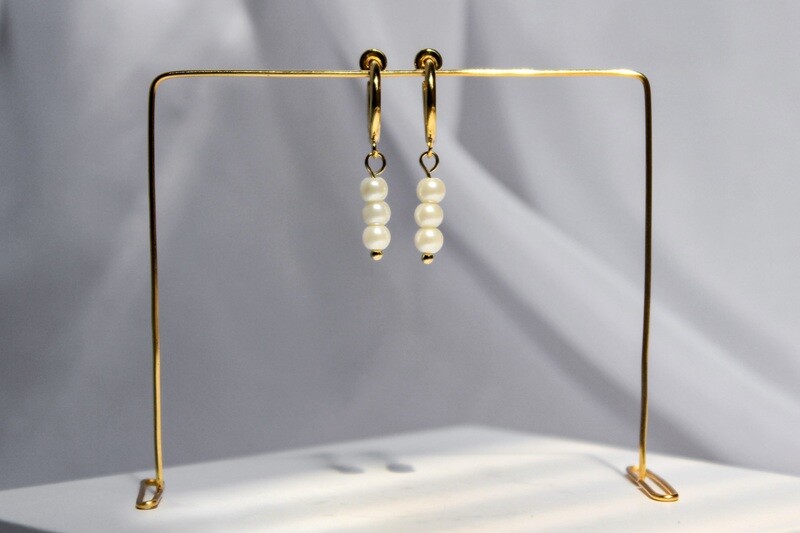 Triple Pearl Earrings
