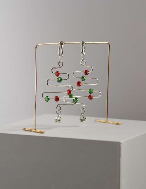 Wavy Christmas Tree Earrings