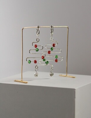 Wavy Christmas Tree Earrings